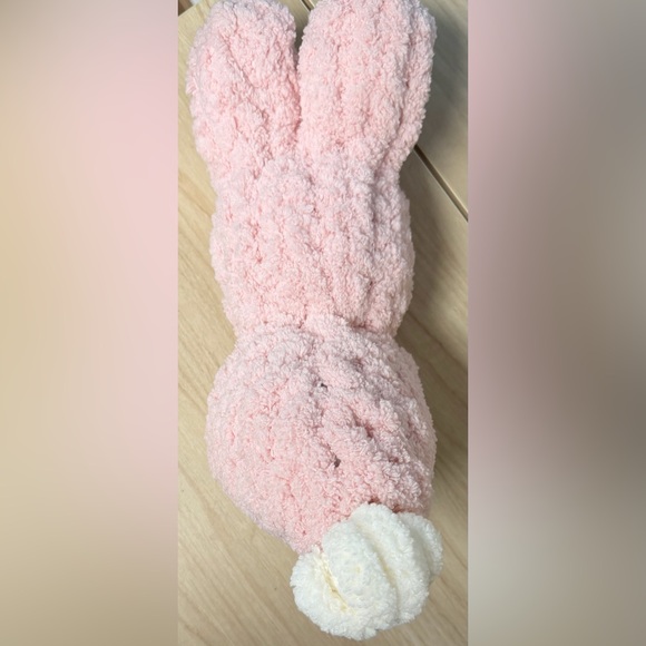 Handmade Hand Crafted Knit Pink Bunny Easter Gift - Picture 3 of 3
